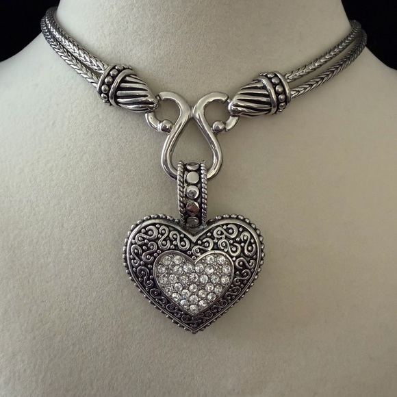 Lia Sophia Silver Heart Double Chain Necklace/Bracelet (7-8”) Bundle - Picture 2 of 9